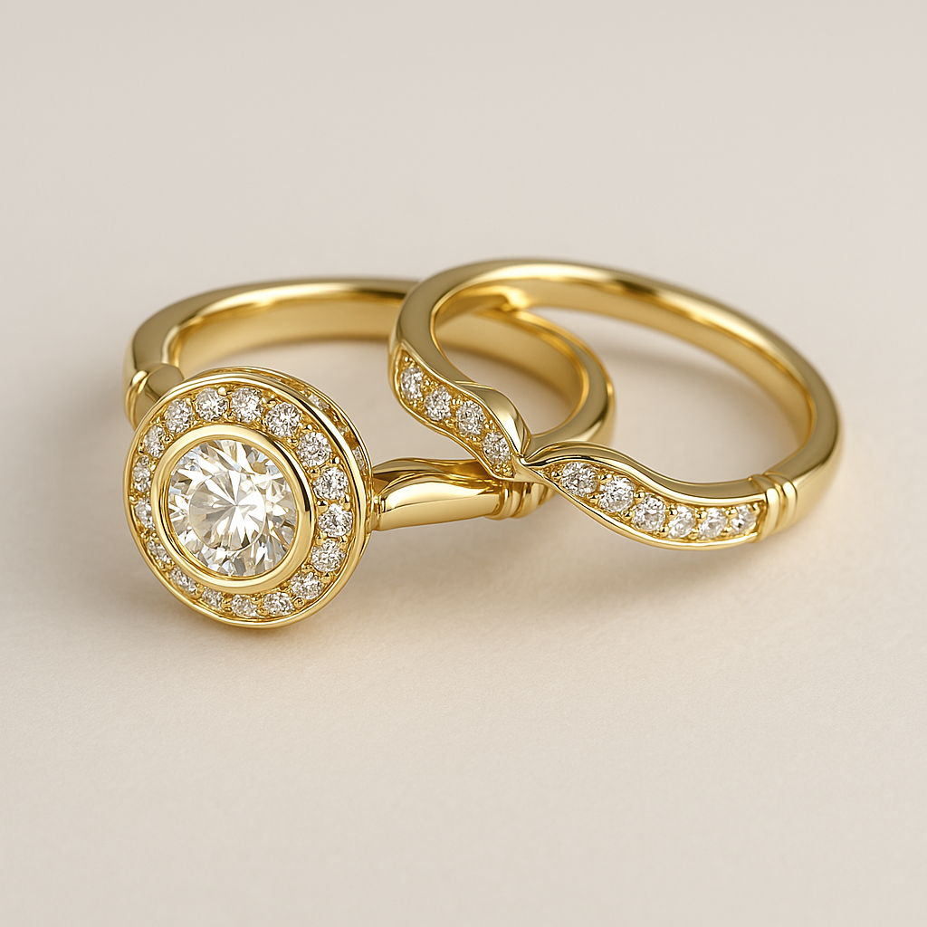 Alana - Stylish Gold Rhinestone Combo Ring