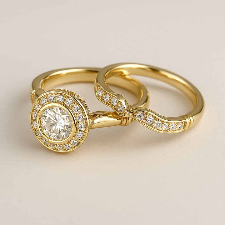Alana - Stylish Gold Rhinestone Combo Ring