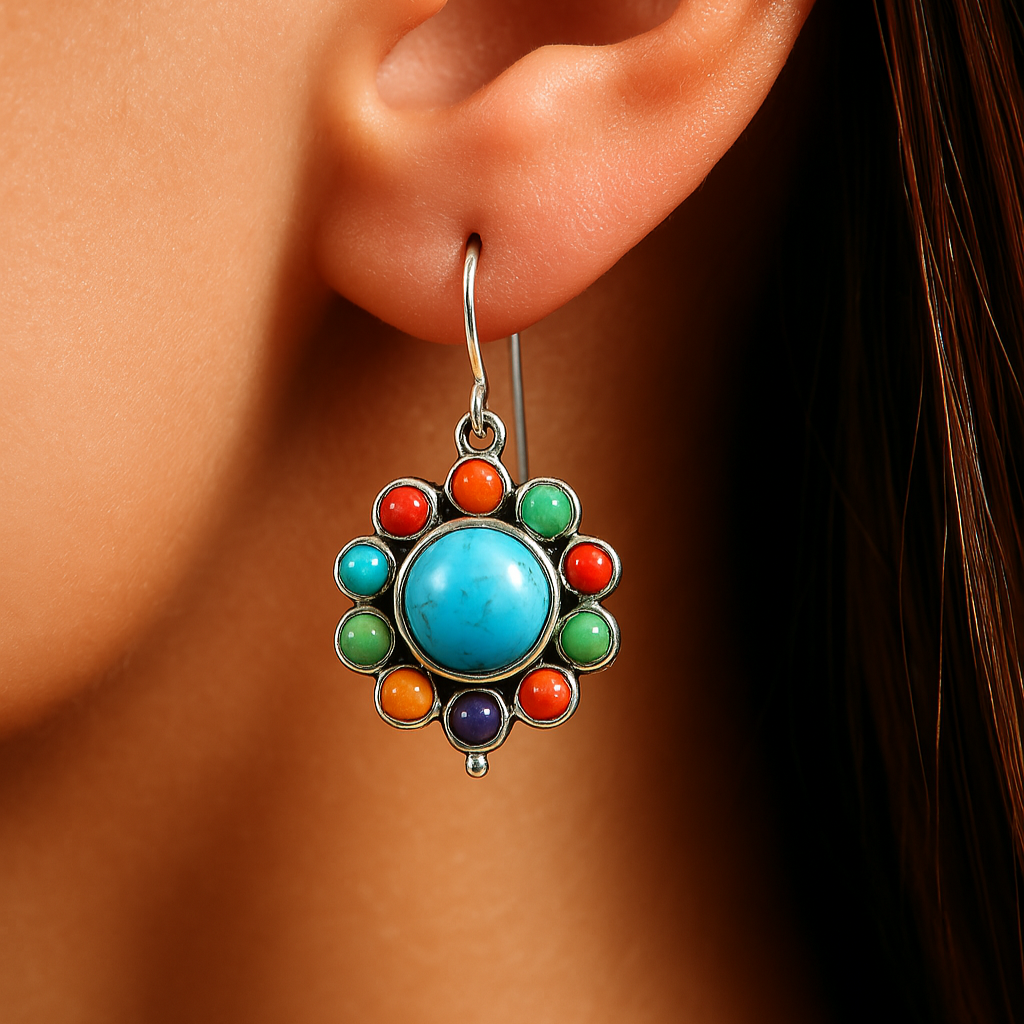 Alethea - Ethnic Multicolor Round Women’s Earrings