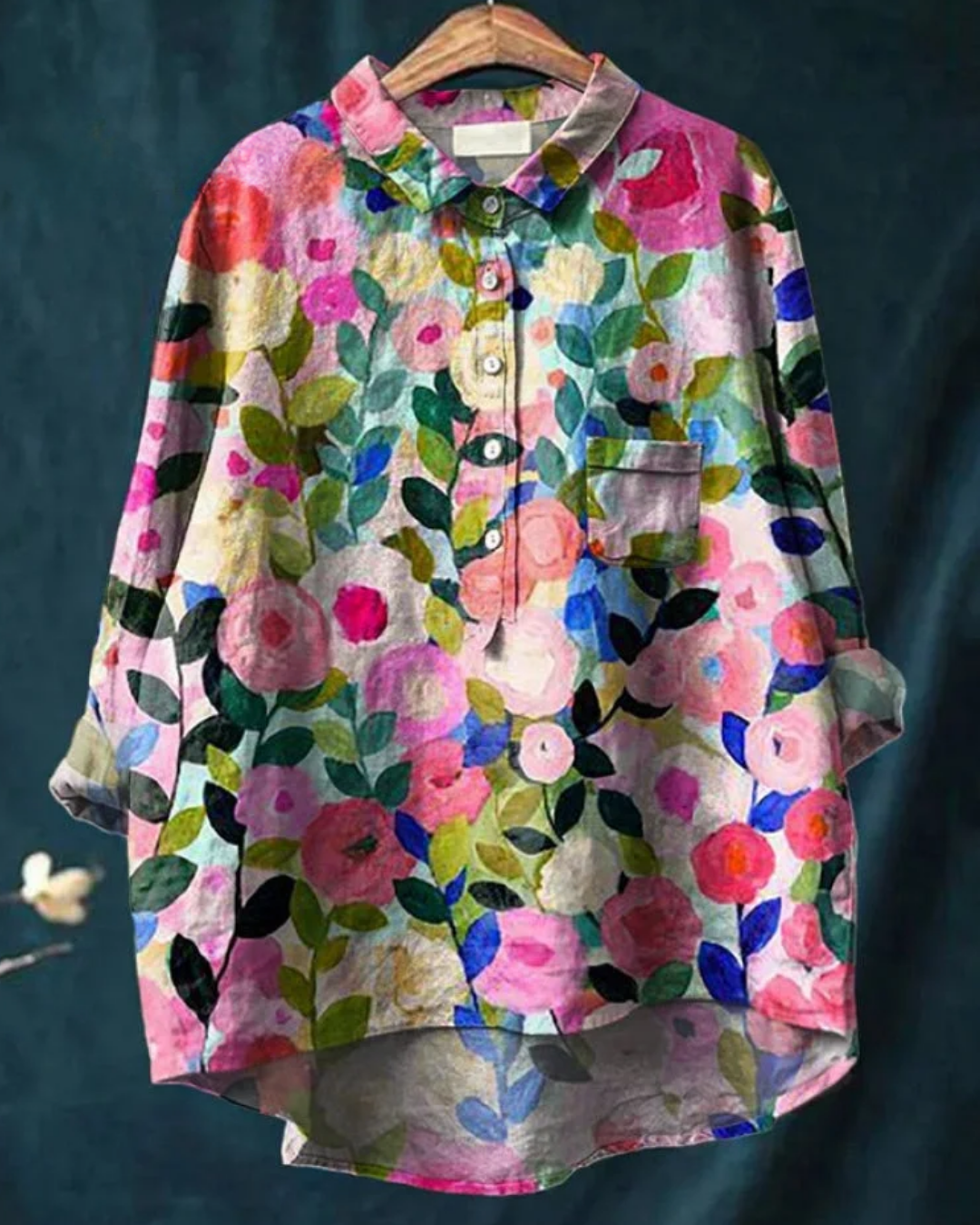 Antonella – Floral Cotton-Linen Shirt