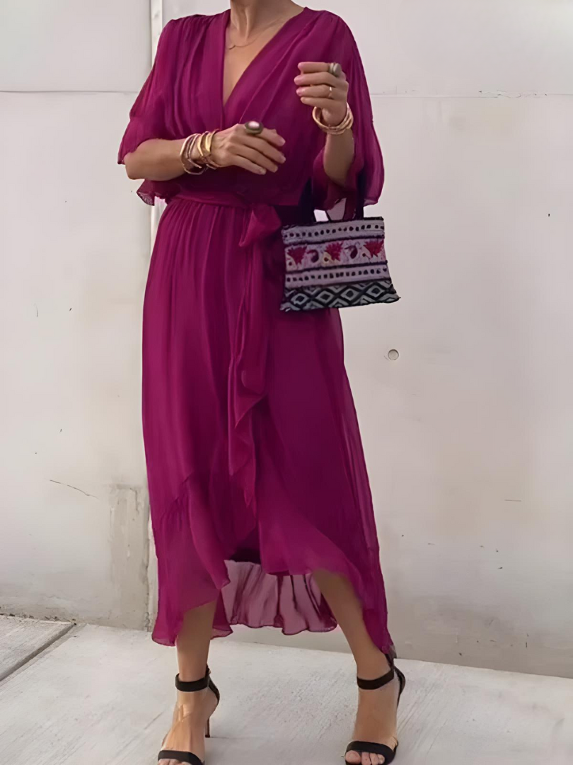 Alicea - Elegant Irregular Summer Maxi Dress