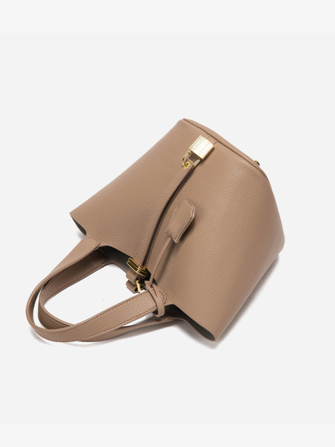 Glaiza | Sleek Gold-Lock Bucket Bag