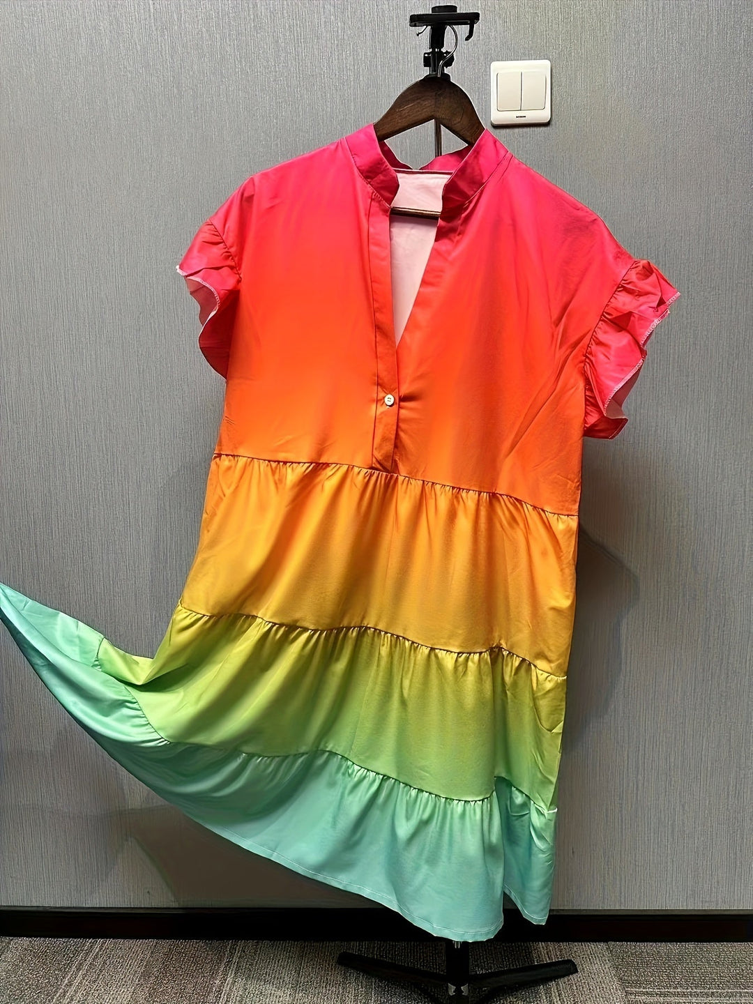 Oriana - Effortless Elegance Rainbow Color Dress