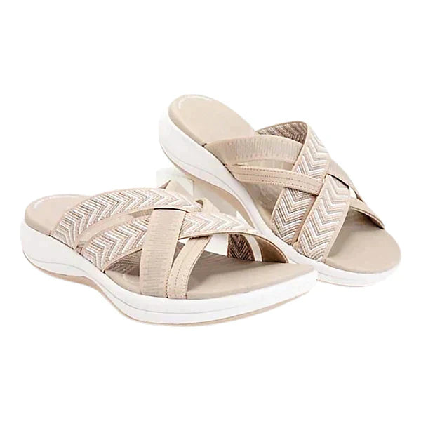 Alonika – Criss-Cross Comfort Slides