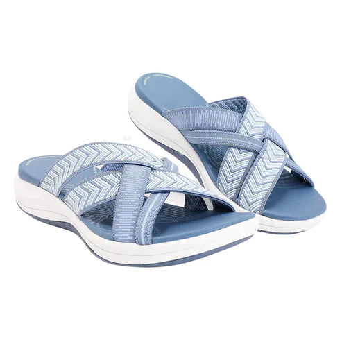 Alonika – Criss-Cross Comfort Slides