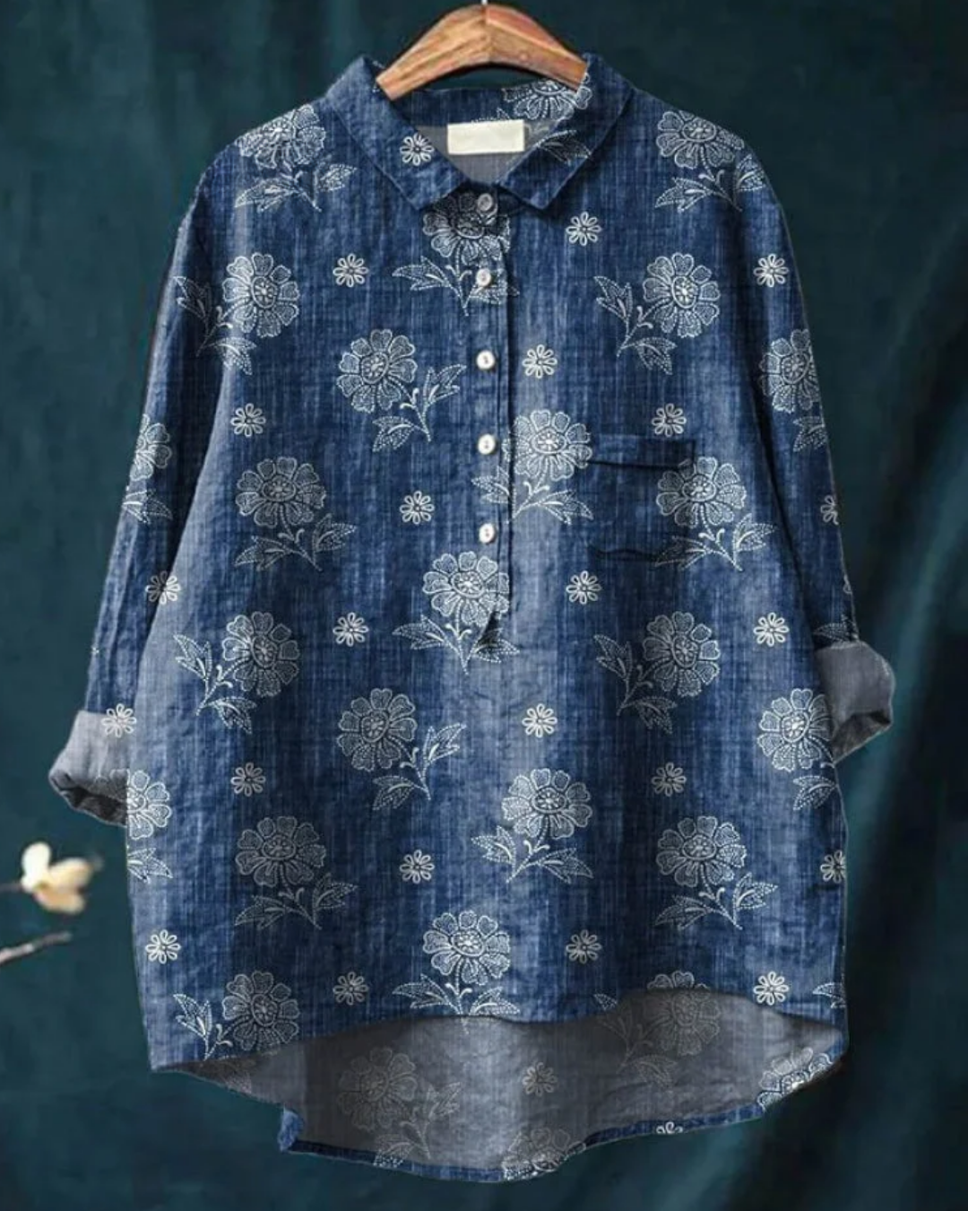 Antonella – Floral Cotton-Linen Shirt