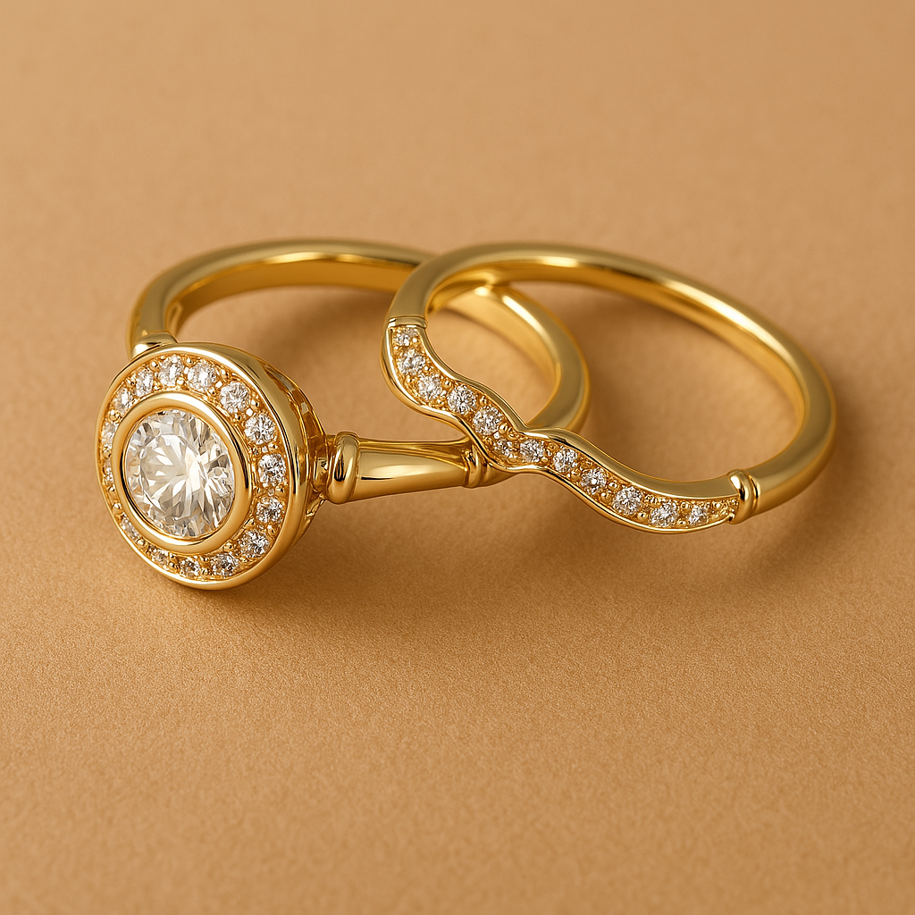 Alana - Stylish Gold Rhinestone Combo Ring