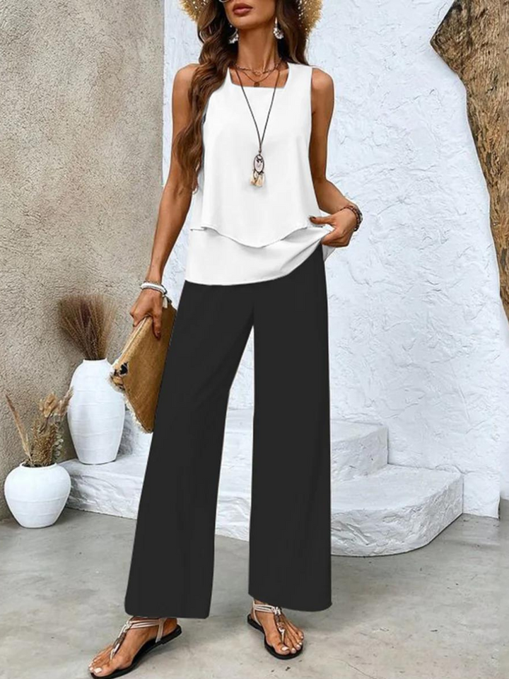 Aisla - Double-Layer Top and Pants Set