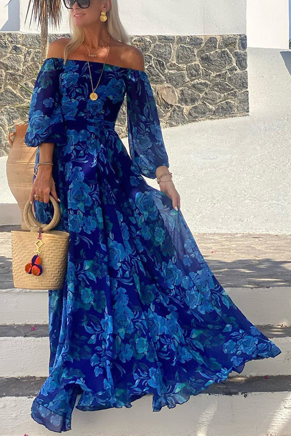 Amanda - Chic Floral Off-Shoulder Maxi Dress