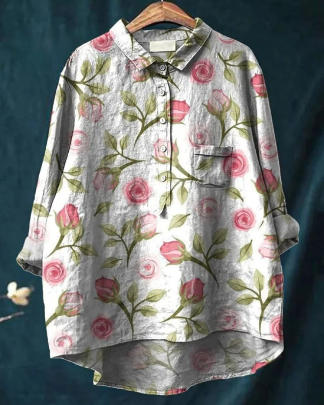Antonella – Floral Cotton-Linen Shirt