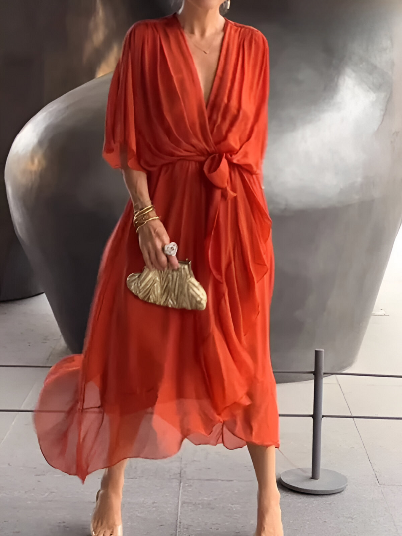 Alicea - Elegant Irregular Summer Maxi Dress