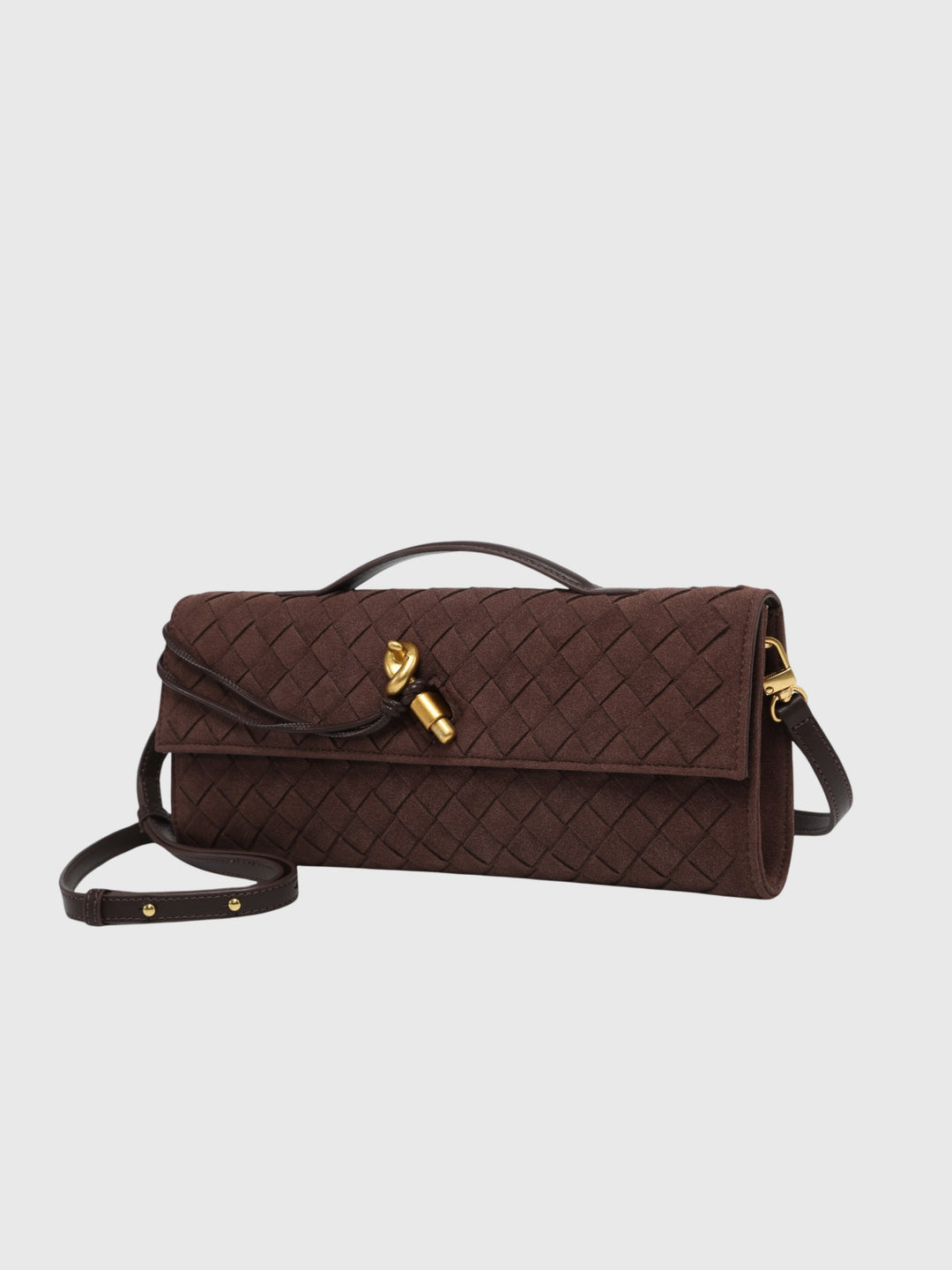 Cherry | Luxe Woven Suede Clutch