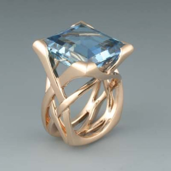 Ada - Inlaid Zirconia Party Cocktail Ring