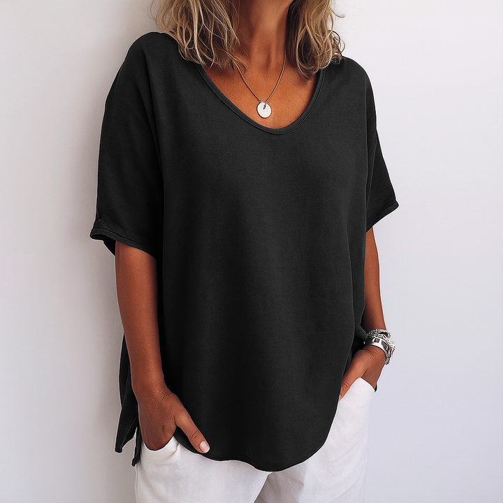 Arista - Casual Relaxed Crew Neck Top