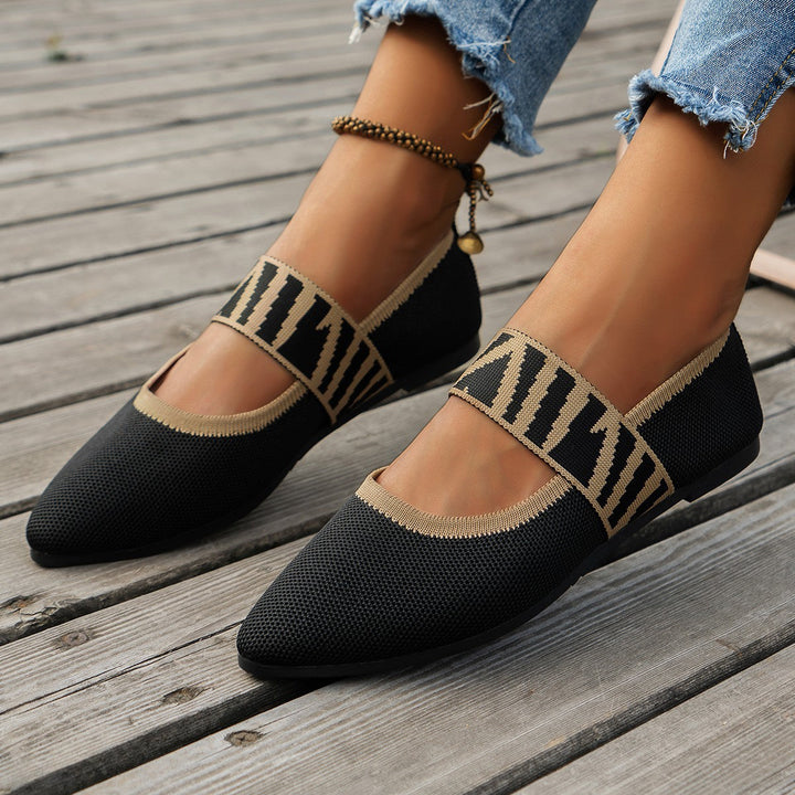 Ezinne – Patterned Strap Ballet Flats