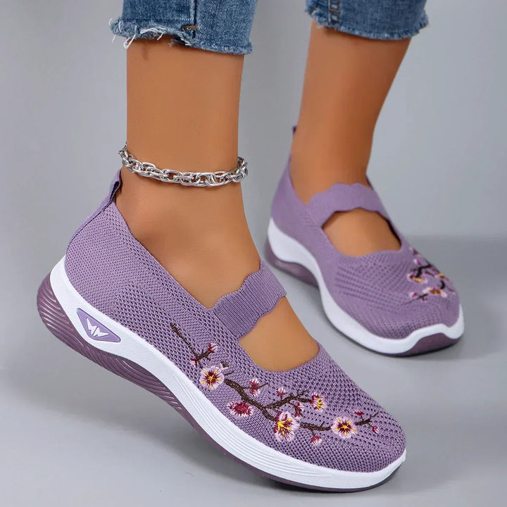 Amethyst – Embroidered Comfort Slip-Ons