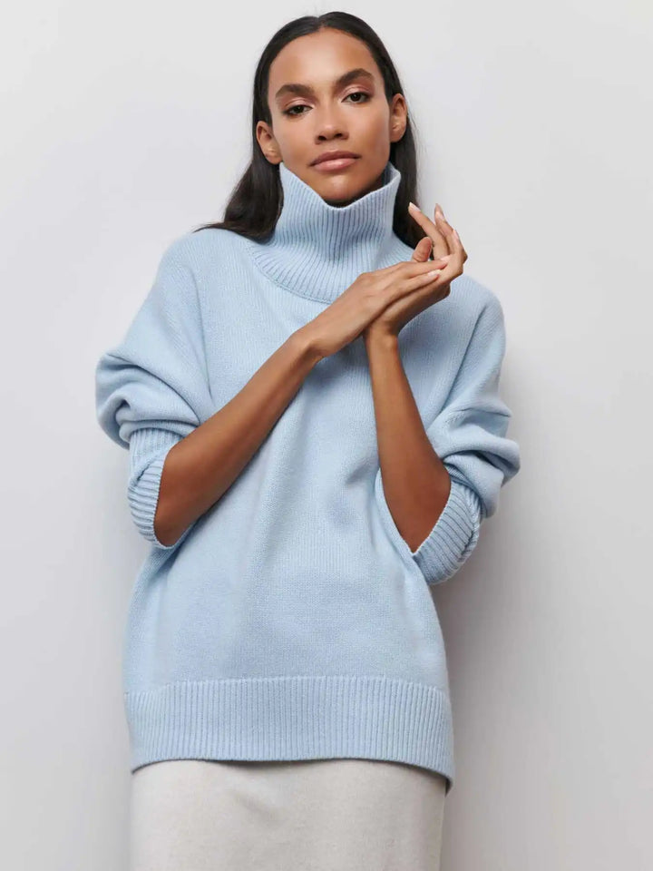 Eden - Elegant Oversized Turtleneck Knit Sweater