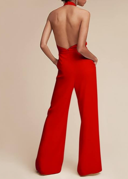 Angela - Women's V-Neck Party Jumpsuit