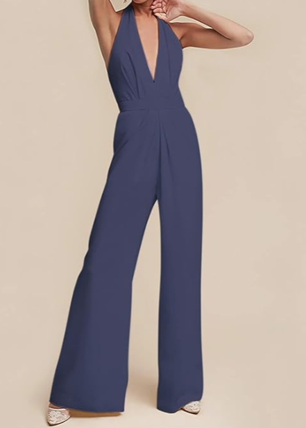 Angela - Women's V-Neck Party Jumpsuit