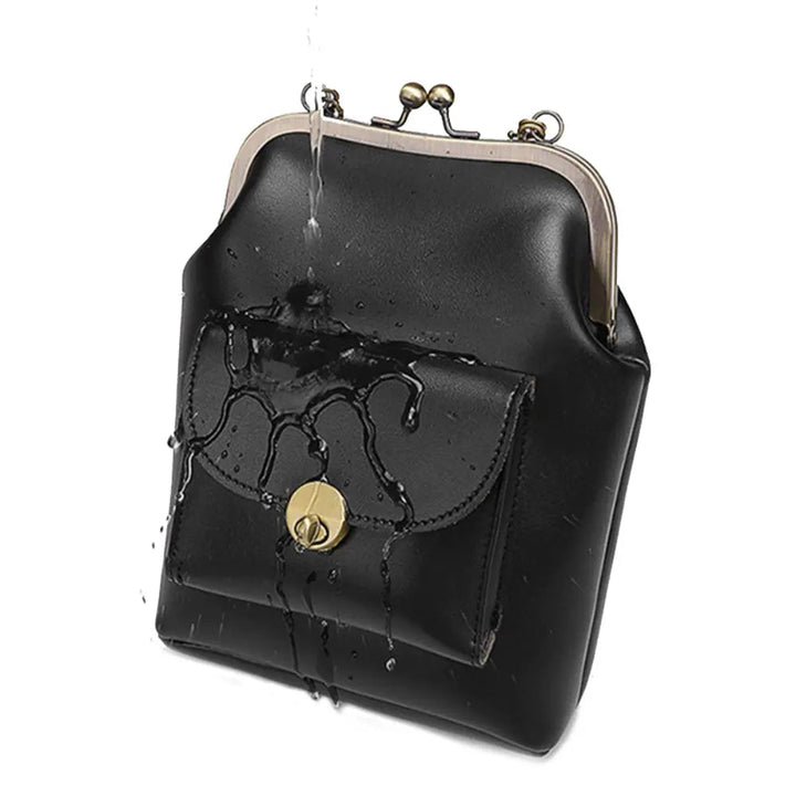 Anna - Chic Leather Bag with Kiss-Lock Closure