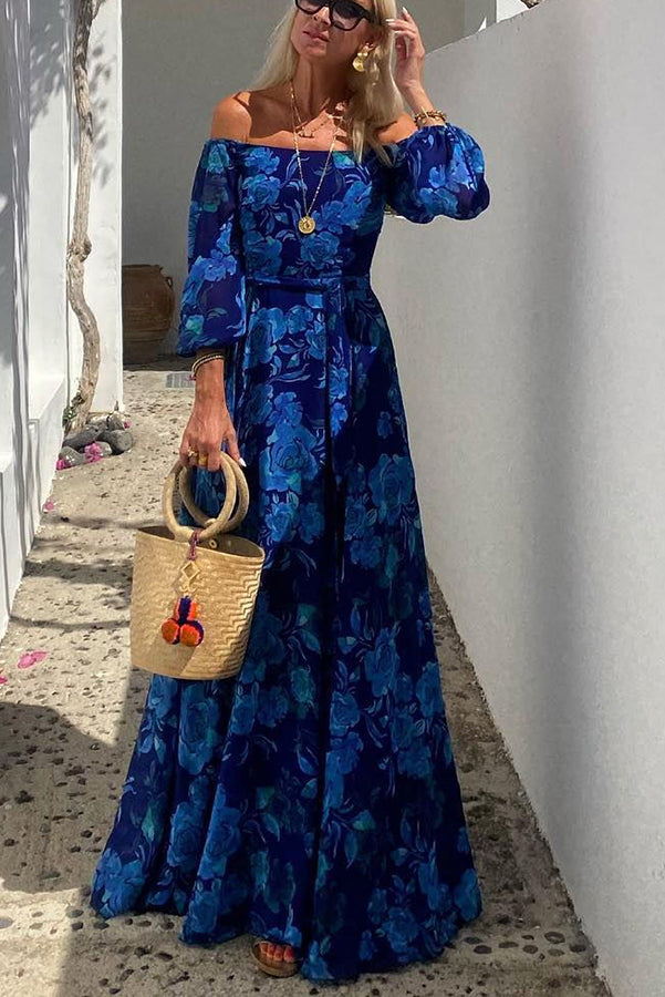 Amanda - Chic Floral Off-Shoulder Maxi Dress