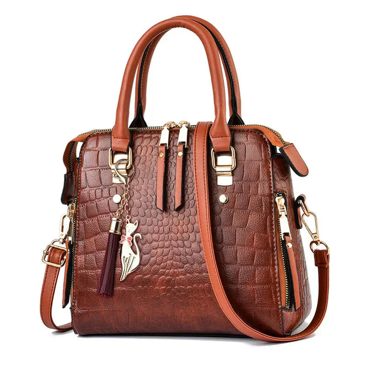 Belen - Luxury Crocodile-Embossed Leather Bag