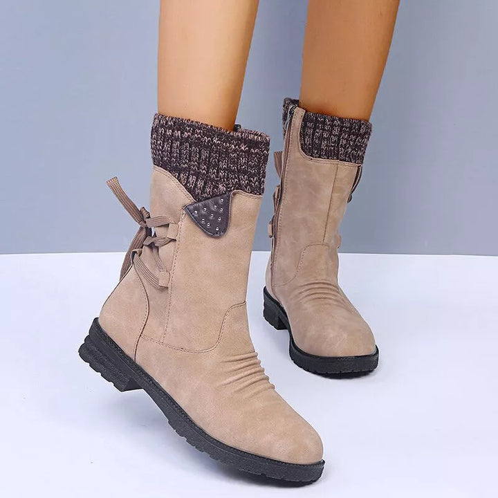 Svea - Retro Thick Heel Winter Boots